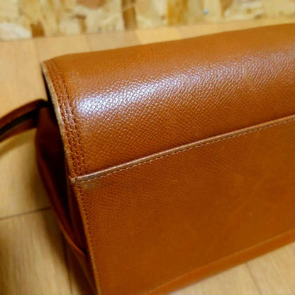 Valentino Garavani Mini Boston Hand Bag Tote Purse Logo Leather Brown Authentic