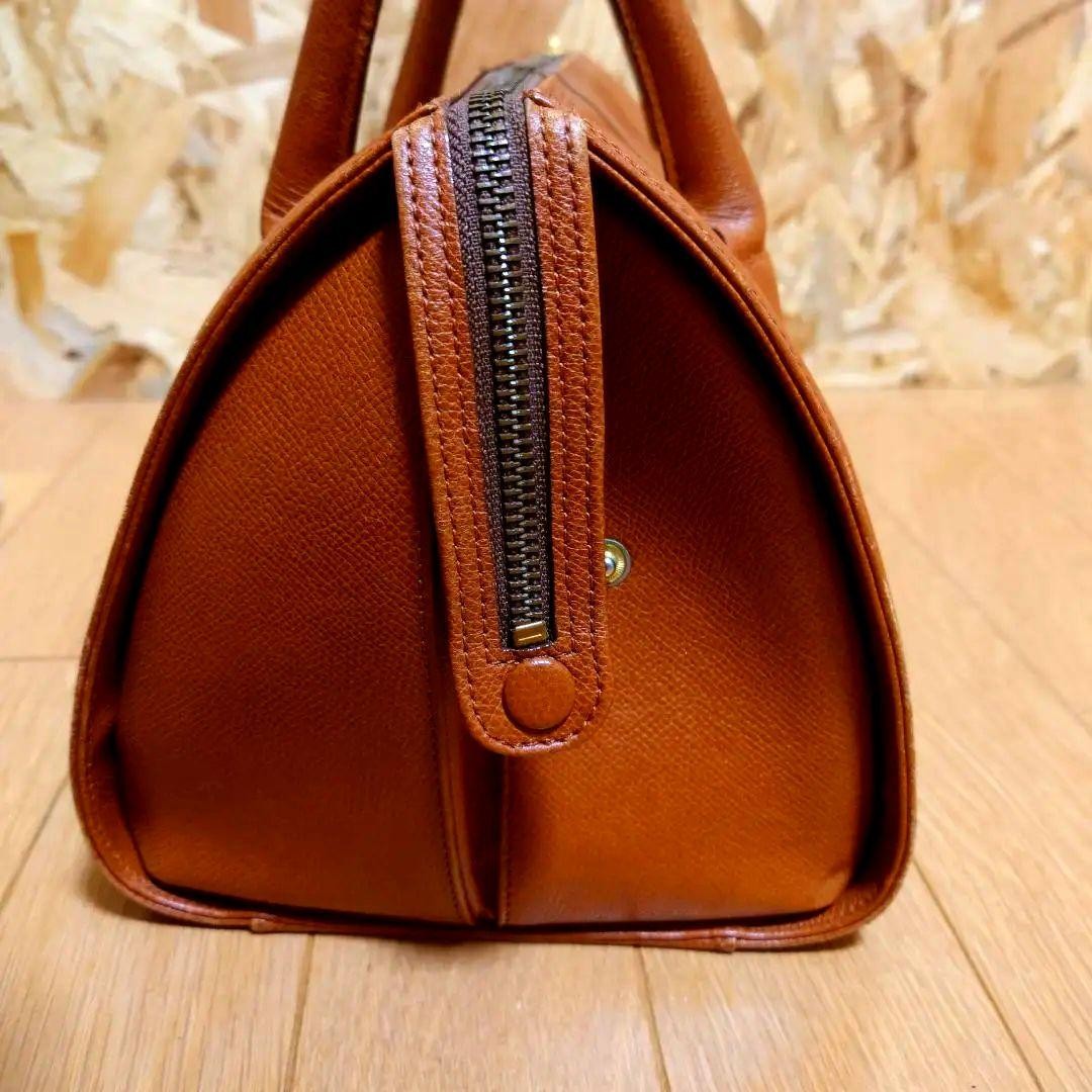 Valentino Garavani Mini Boston Hand Bag Tote Purse Logo Leather Brown Authentic