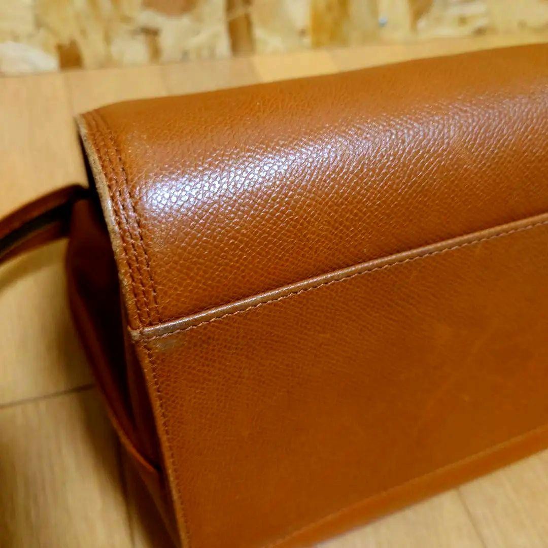 Valentino Garavani Mini Boston Hand Bag Tote Purse Logo Leather Brown Authentic