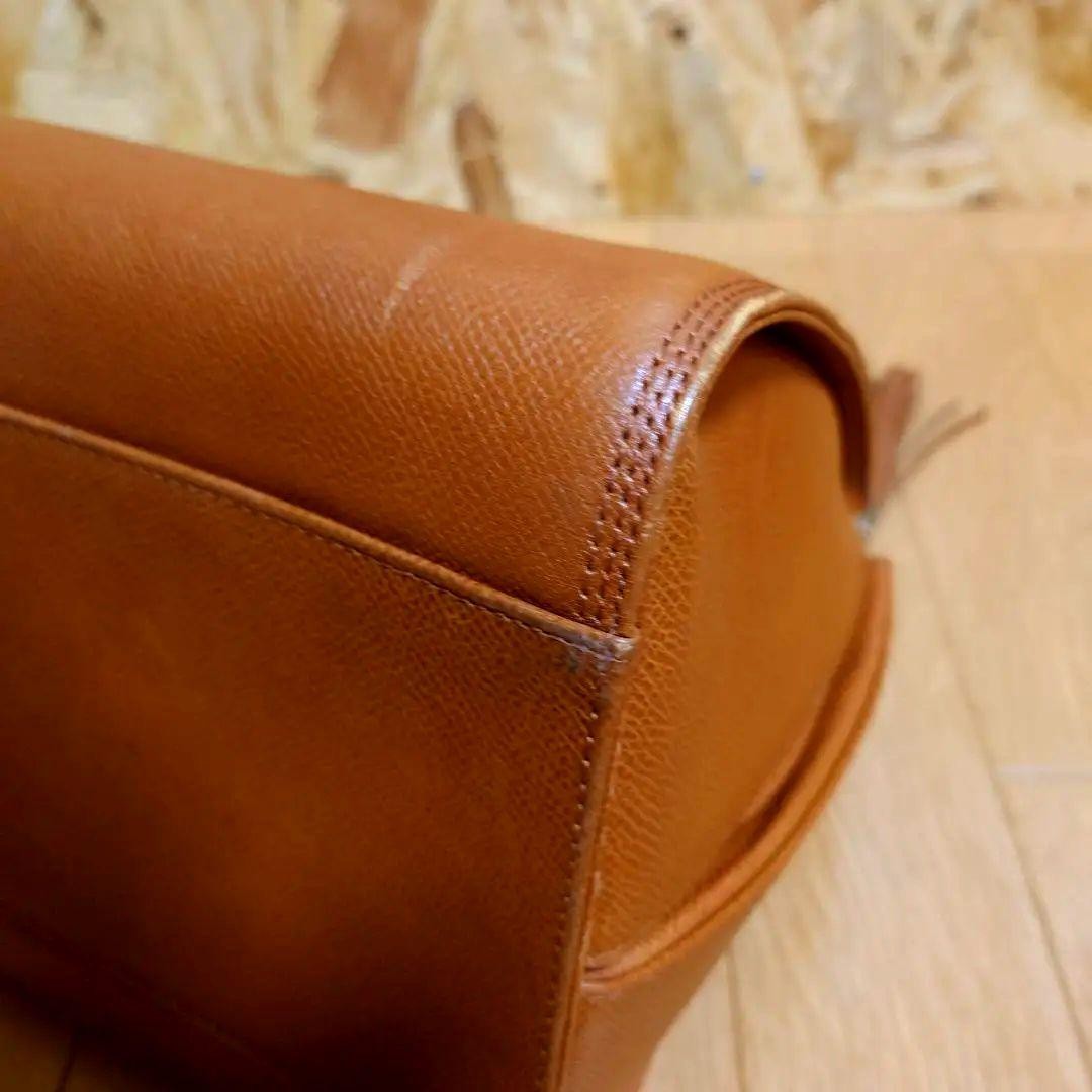 Valentino Garavani Mini Boston Hand Bag Tote Purse Logo Leather Brown Authentic