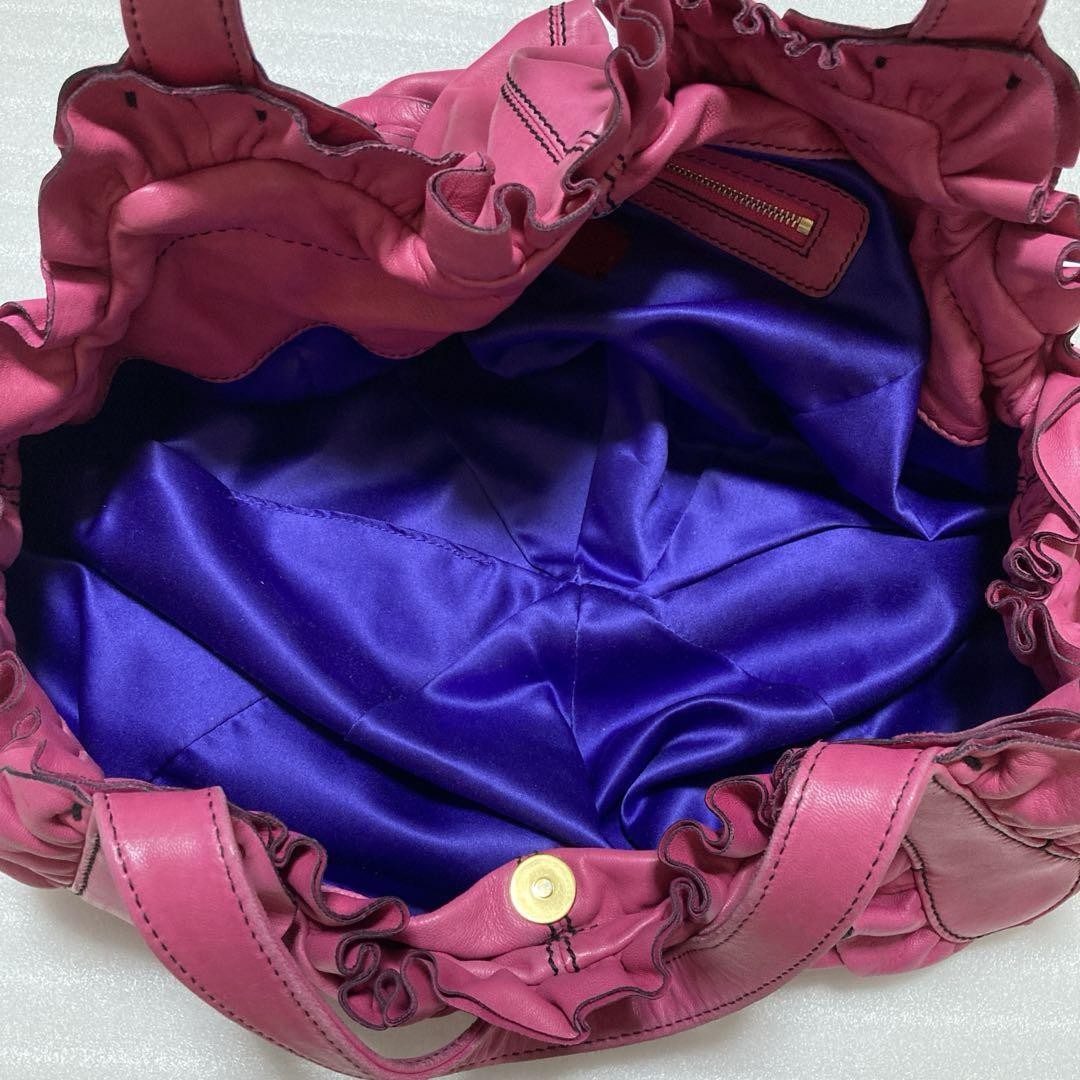 Valentino Garavani Hand Shoulder Bag Tote Purse Leather Pink Authentic
