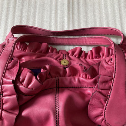 Valentino Garavani Hand Shoulder Bag Tote Purse Leather Pink Authentic