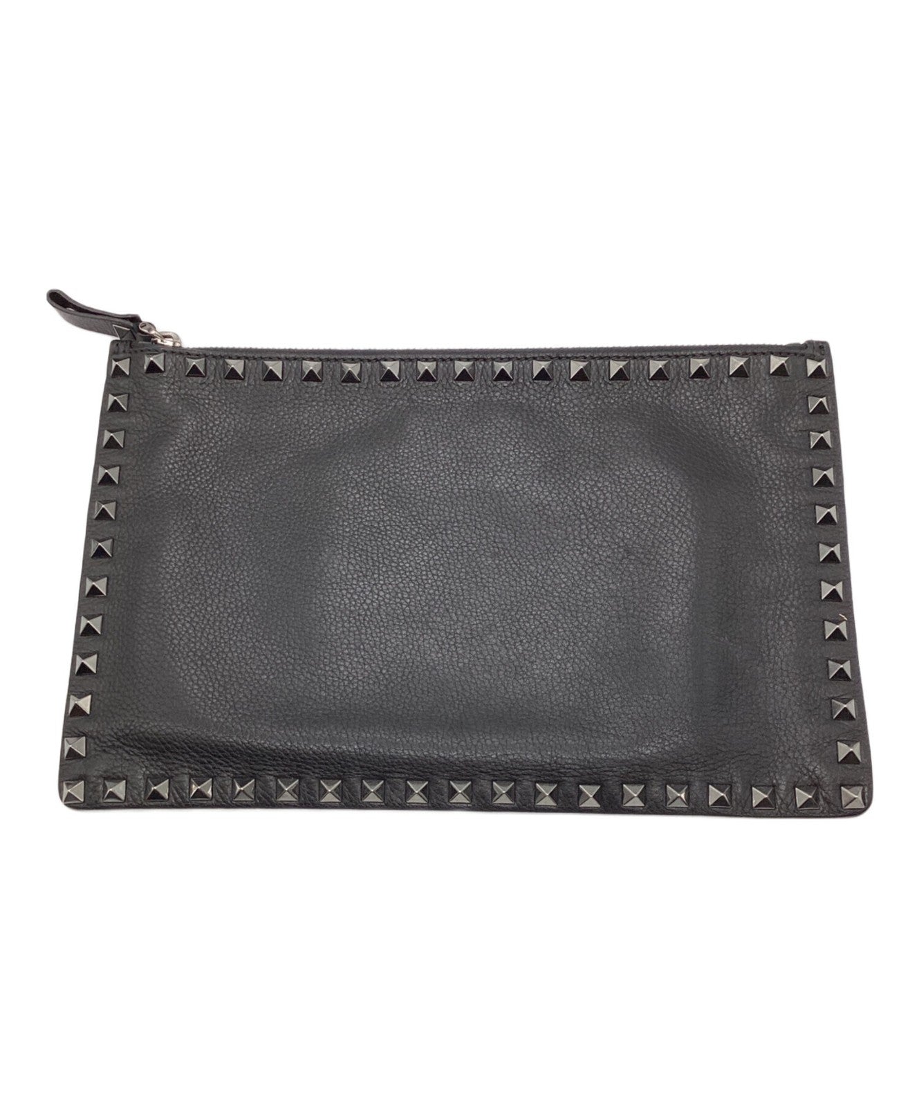 Valentino Garavani Clutch Bag Second Bag Studs Black Authentic