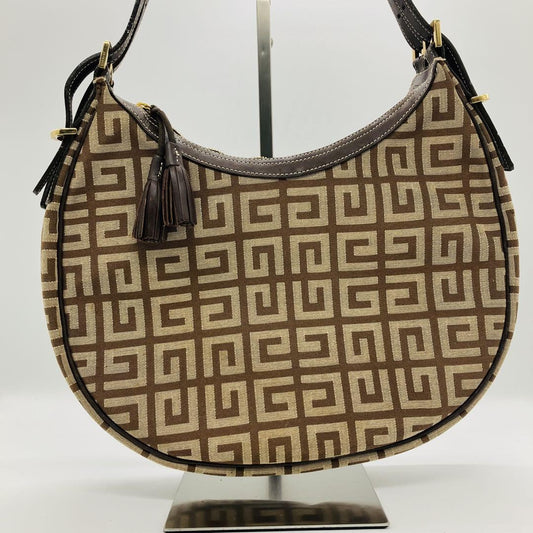 GIVENCHY Hand Bag Tote Purse 4G Leather Brown Authentic