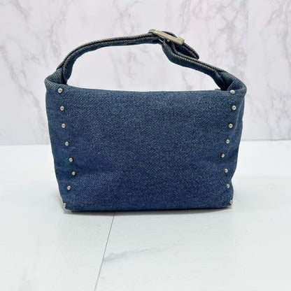 GIVENCHY Hand Bag Tote Purse 4G Denim Blue Authentic