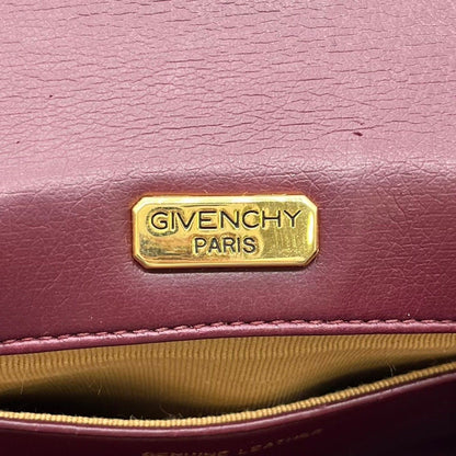 GIVENCHY Clutch Bag Second Bag 4G Leather Bordeaux Authentic