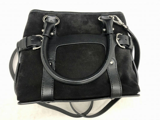 Salvatore Ferragamo Hand Shoulder Bag Tote Purse 2way Suede Black Authentic