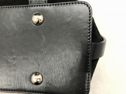 Salvatore Ferragamo Hand Shoulder Bag Tote Purse 2way Suede Black Authentic
