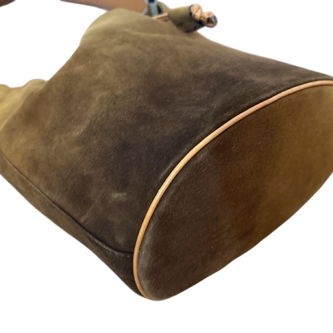 Salvatore Ferragamo Shoulder Bag Purse Suede Leather Brown Authentic