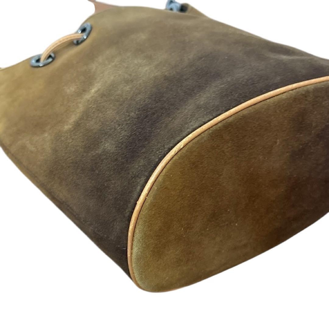 Salvatore Ferragamo Shoulder Bag Purse Suede Leather Brown Authentic