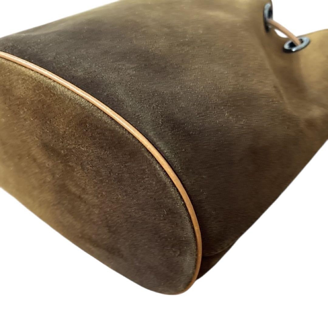 Salvatore Ferragamo Shoulder Bag Purse Suede Leather Brown Authentic