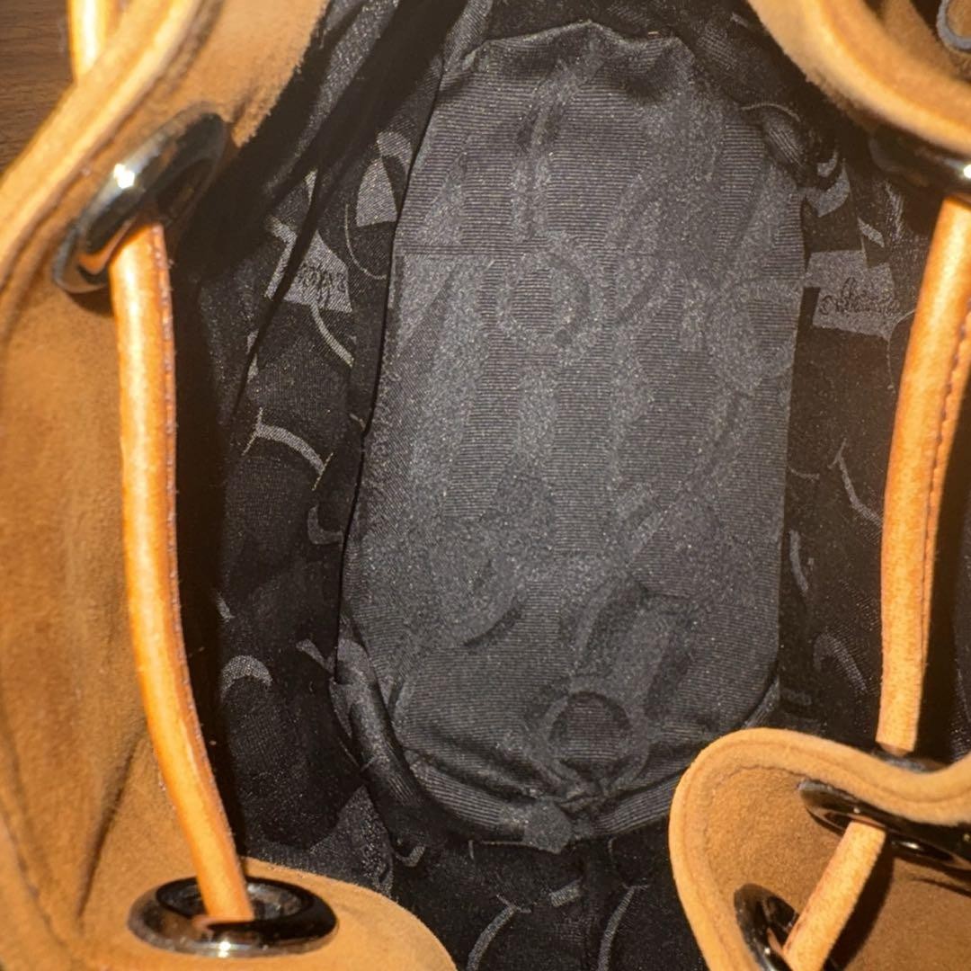 Salvatore Ferragamo Shoulder Bag Purse Suede Leather Brown Authentic