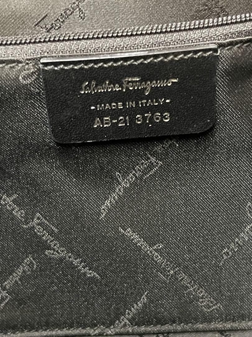 Salvatore Ferragamo Hand Bag Tote Purse Suede Dark Brown Authentic