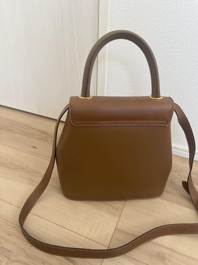 Salvatore Ferragamo Hand Bag Tote Purse Leather Brown Authentic