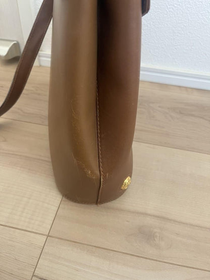 Salvatore Ferragamo Hand Bag Tote Purse Leather Brown Authentic