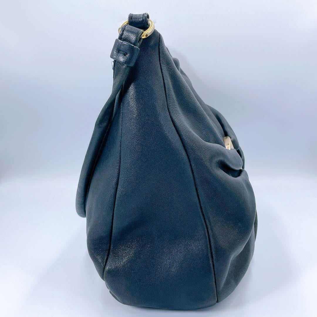 Salvatore Ferragamo Hand Shoulder Bag Tote Purse Vara Ribbon Black Authentic