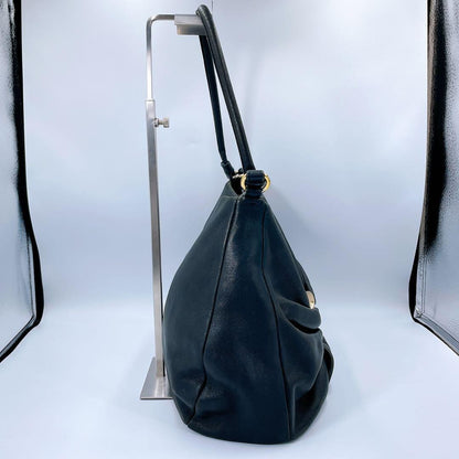 Salvatore Ferragamo Hand Shoulder Bag Tote Purse Vara Ribbon Black Authentic