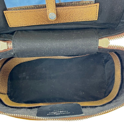 Salvatore Ferragamo Vanity Bag Hand Tote Purse Gancini Brown Authentic