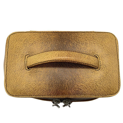Salvatore Ferragamo Vanity Bag Hand Tote Purse Gancini Brown Authentic