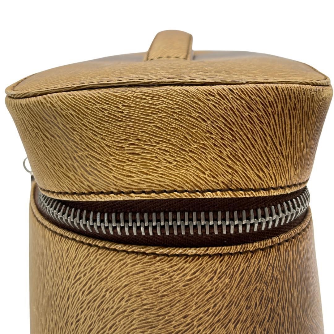 Salvatore Ferragamo Vanity Bag Hand Tote Purse Gancini Brown Authentic