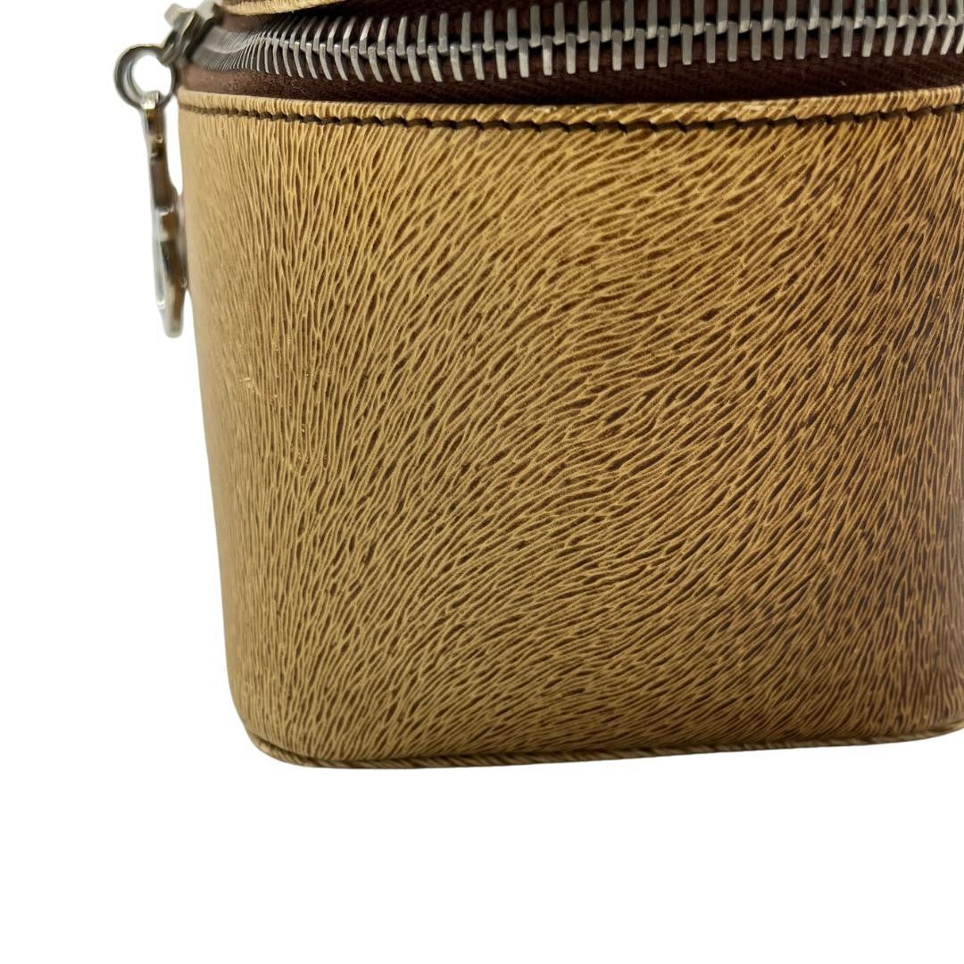 Salvatore Ferragamo Vanity Bag Hand Tote Purse Gancini Brown Authentic