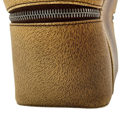 Salvatore Ferragamo Vanity Bag Hand Tote Purse Gancini Brown Authentic