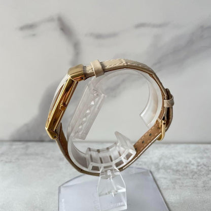 Saint Laurent Quartz Watch Wristwatch YSL Cassandra Gold White Women's Auth