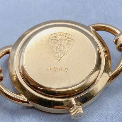 GUCCI 6000.2.L Quartz Watch Wristwatch Sherry Line Gold Red Green Women's Auth