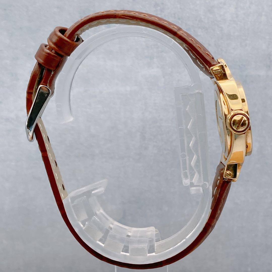 GUCCI 6600L Quartz Watch Wristwatch Brown White Gold Women's Authentic
