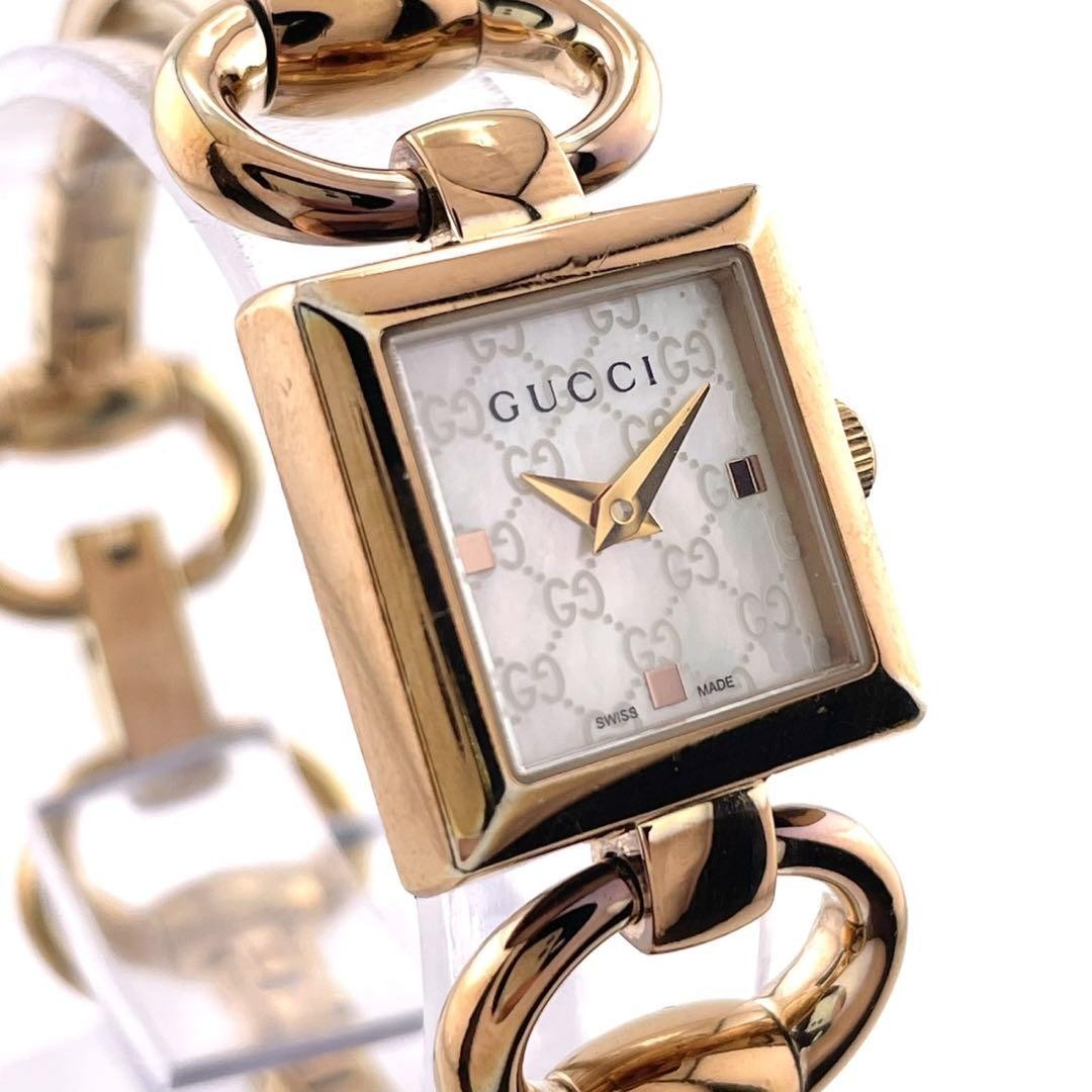 GUCCI Quartz Watch Wristwatch GG Gold Women's Authentic
