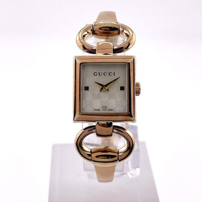 GUCCI Quartz Watch Wristwatch GG Gold Women's Authentic