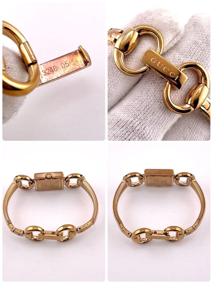 GUCCI Quartz Watch Wristwatch GG Gold Women's Authentic