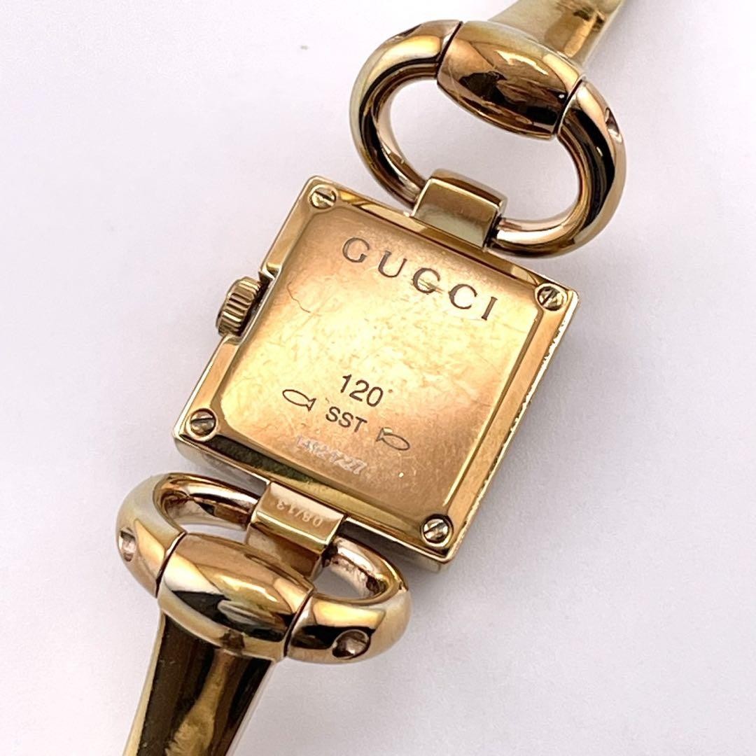 GUCCI Quartz Watch Wristwatch GG Gold Women's Authentic