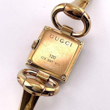 GUCCI Quartz Watch Wristwatch GG Gold Women's Authentic