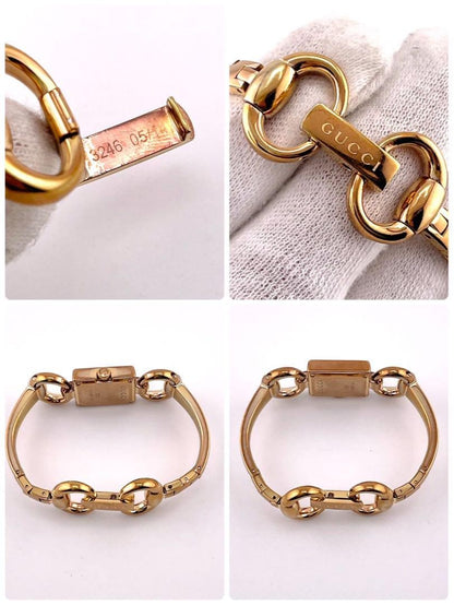 GUCCI Quartz Watch Wristwatch GG Gold Women's Authentic