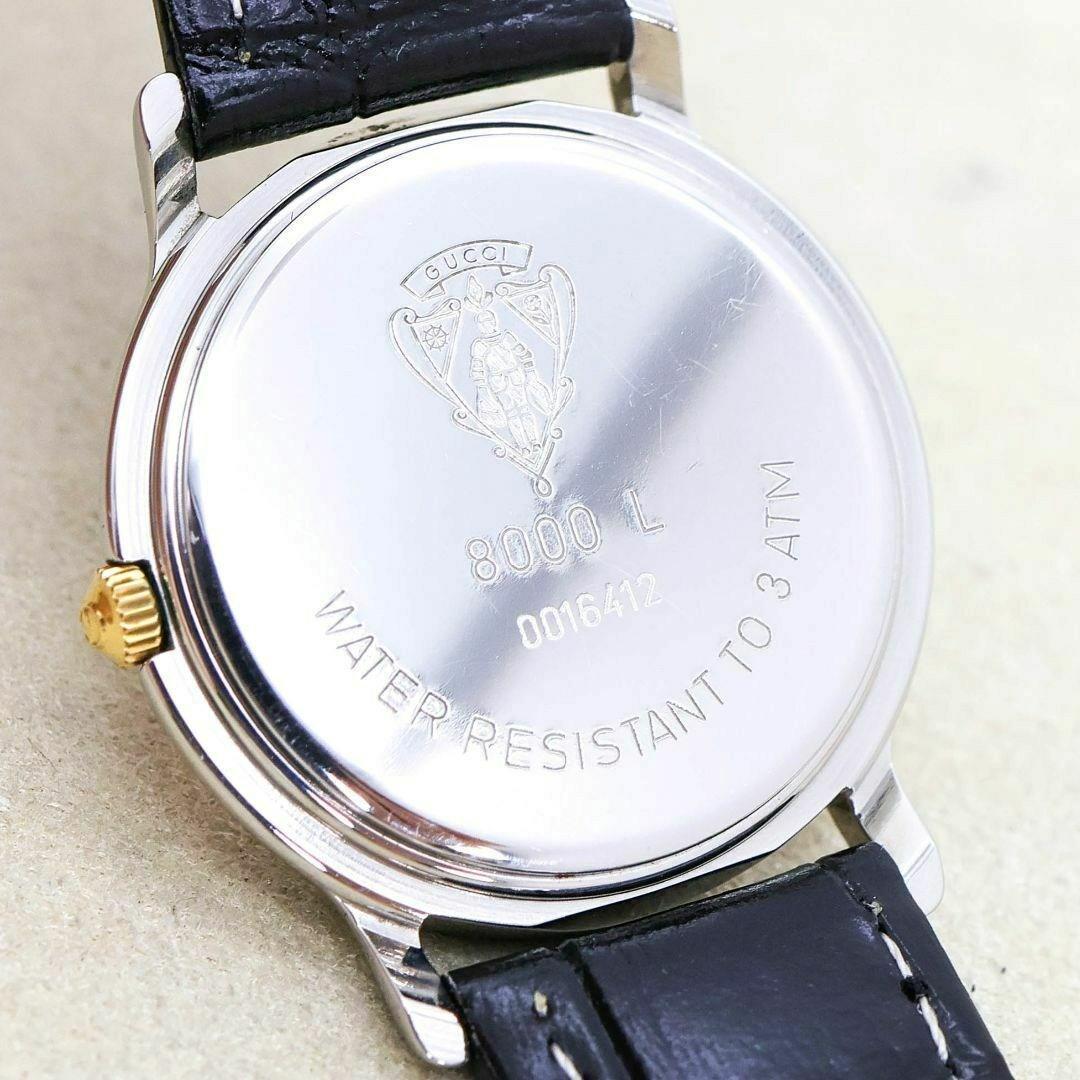 GUCCI 8000L Watch Wristwatch GG Gold Silver Women's Authentic