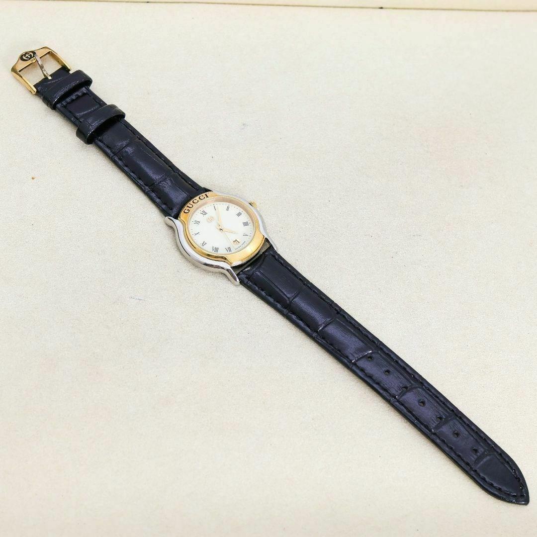 GUCCI 8000L Watch Wristwatch GG Gold Silver Women's Authentic