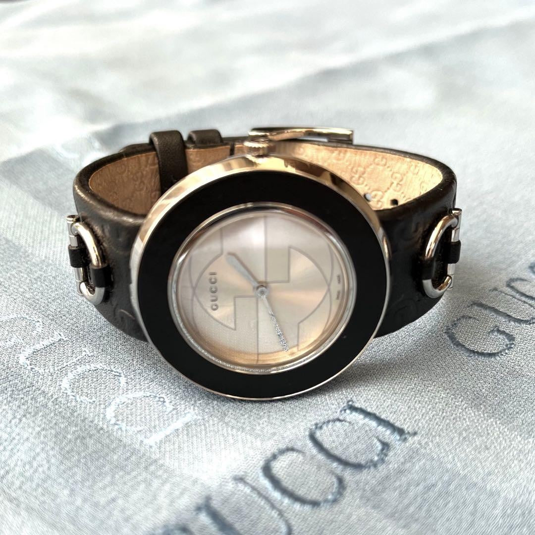 GUCCI Quartz Watch Wristwatch GG Silver Women's Authentic