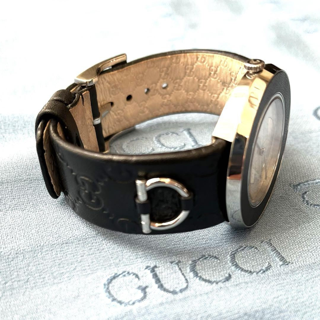 GUCCI Quartz Watch Wristwatch GG Silver Women's Authentic