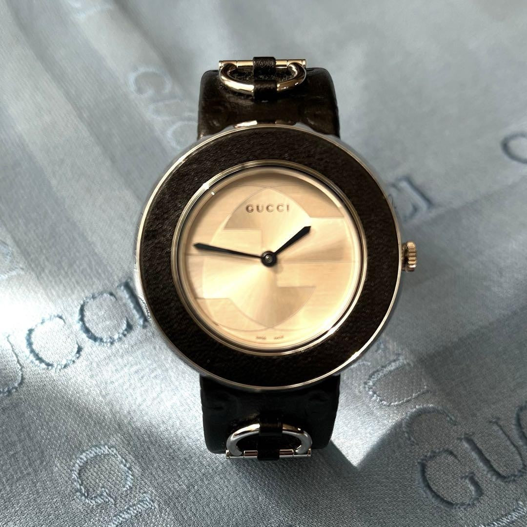 GUCCI Quartz Watch Wristwatch GG Silver Women's Authentic