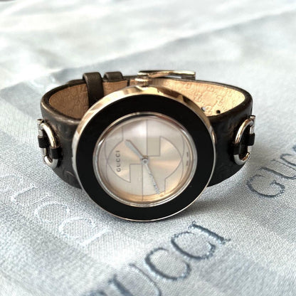 GUCCI Quartz Watch Wristwatch GG Silver Women's Authentic