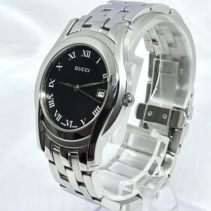 GUCCI 5500M Quartz Watch Wristwatch Black Silver Women's Authentic