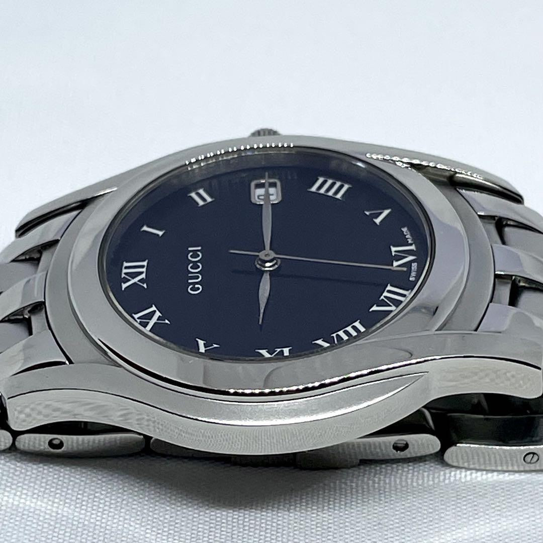 GUCCI 5500M Quartz Watch Wristwatch Black Silver Women's Authentic