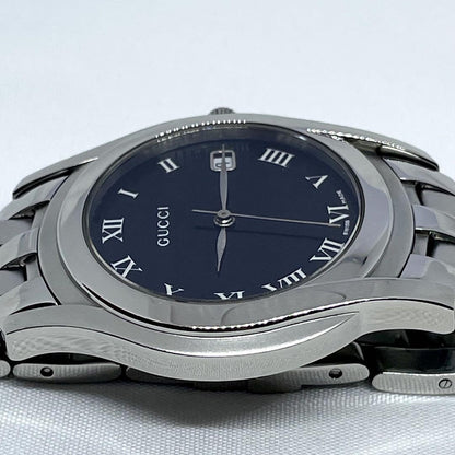 GUCCI 5500M Quartz Watch Wristwatch Black Silver Women's Authentic