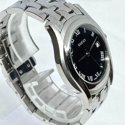 GUCCI 5500M Quartz Watch Wristwatch Black Silver Women's Authentic
