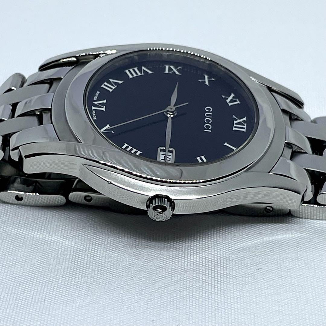 GUCCI 5500M Quartz Watch Wristwatch Black Silver Women's Authentic