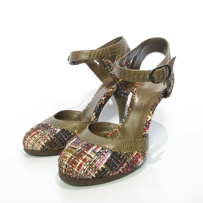 CHANEL Shoes Pumps Heel EU 35.5 US 5.5 Multicolor Authentic