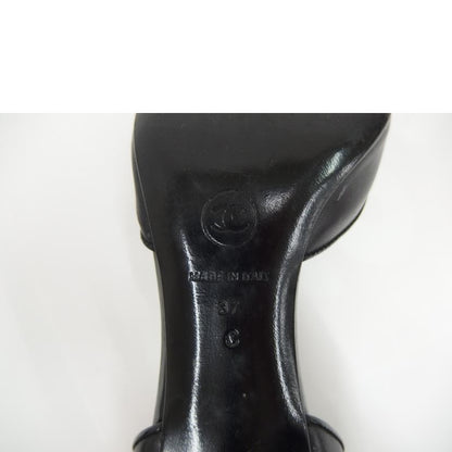 CHANEL Shoes Pumps Heel EU 37 US 7 Black Authentic