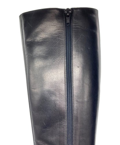 FENDI Long Boots Shoes Logo EU 36 US 6 Black Authentic