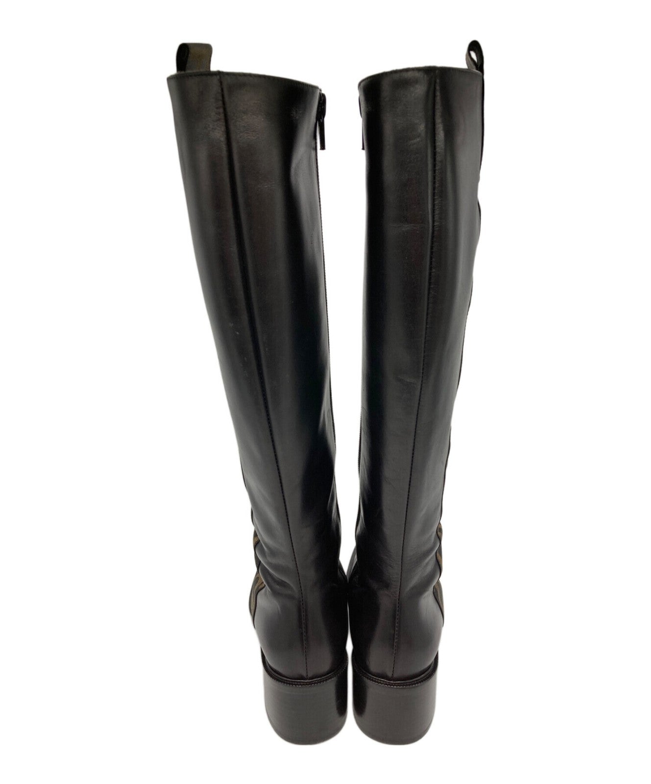 FENDI Long Boots Shoes Logo EU 36 US 6 Black Authentic